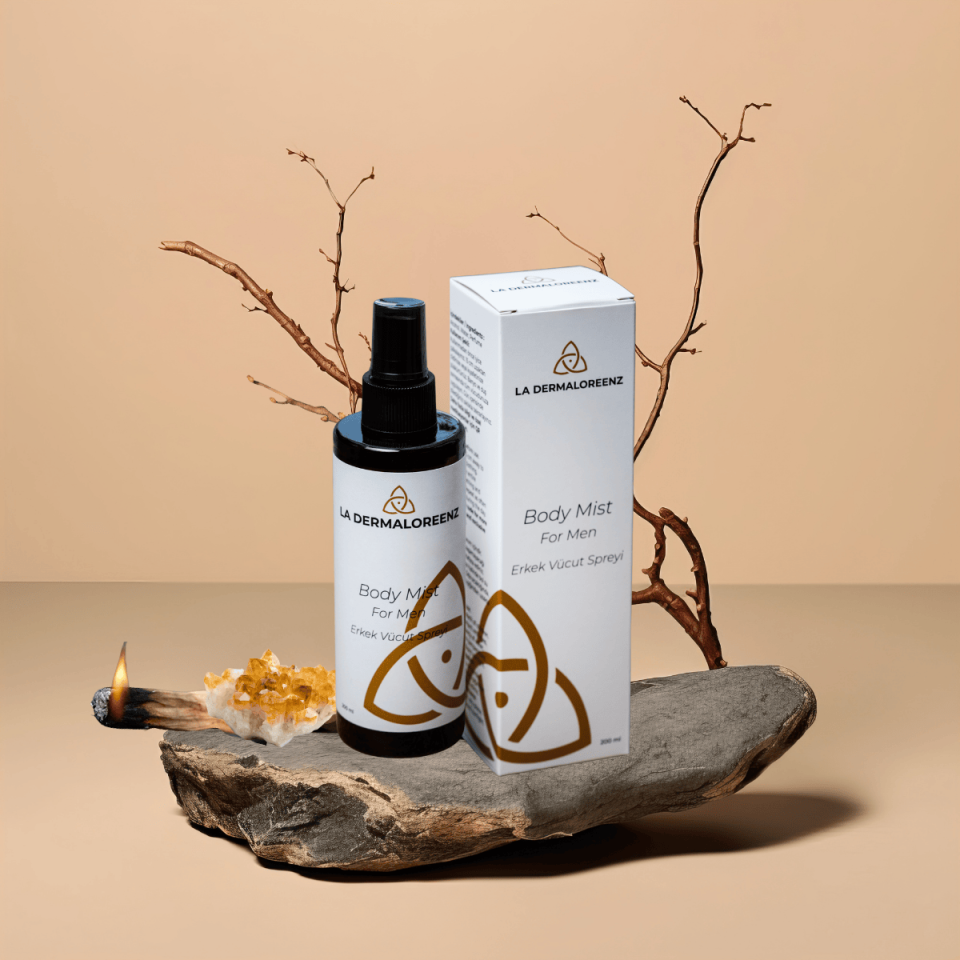 Erkek Body Mist – Sandal Ağacı Kokulu, Eril Enerjiyi Dengeleyen Kalıcı Doğal Vücut Spreyi | La Dermaloreenz